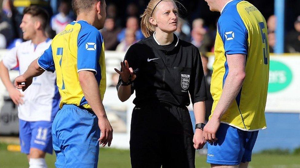 Referee Mary Harmer did not hear the comments