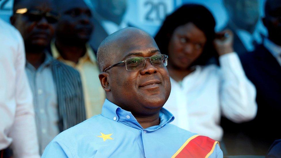 Felix Tshisekedi at an election event in Kinshasa, December 2018