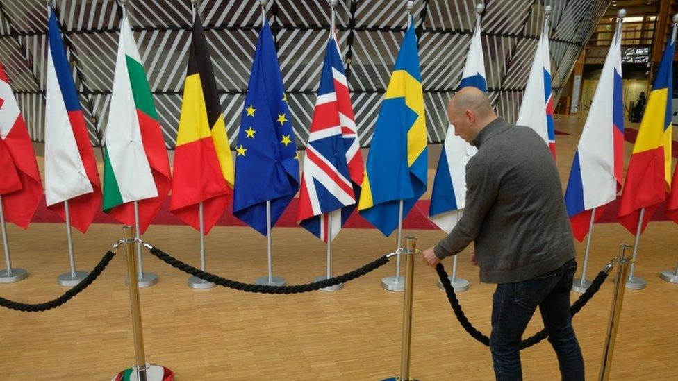 Flags set out for EU summit