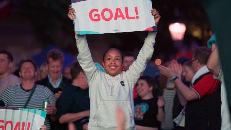 England fans celebrate a third goal in Trafalgar Square, London, whilst watching a screening of the UEFA Women"s Euro 2022 semi-final match between England and Sweden held at Bramall Lane, Sheffield.