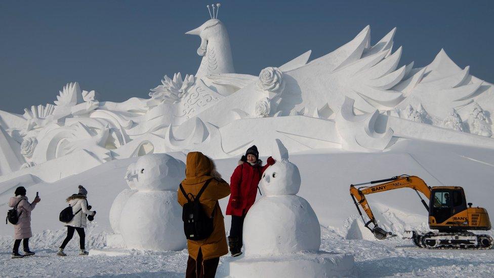 snowmen-bird-ice-sculptures.