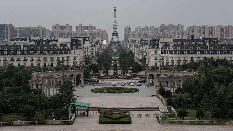 A replica of Paris in Tianducheng, Hangzhou, Zhejiang