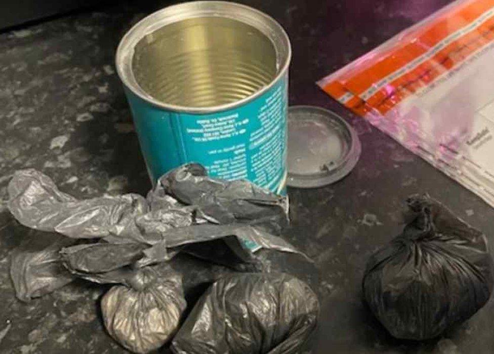 Drugs found in tin