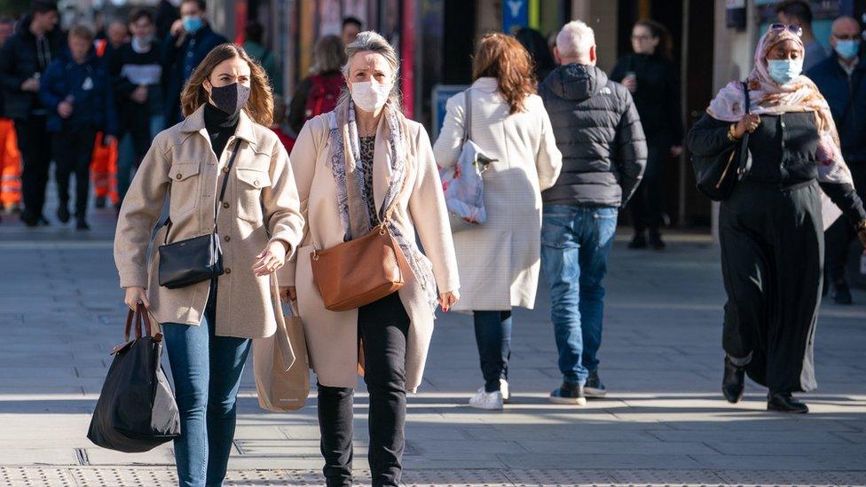 Shoppers in Oxford Street