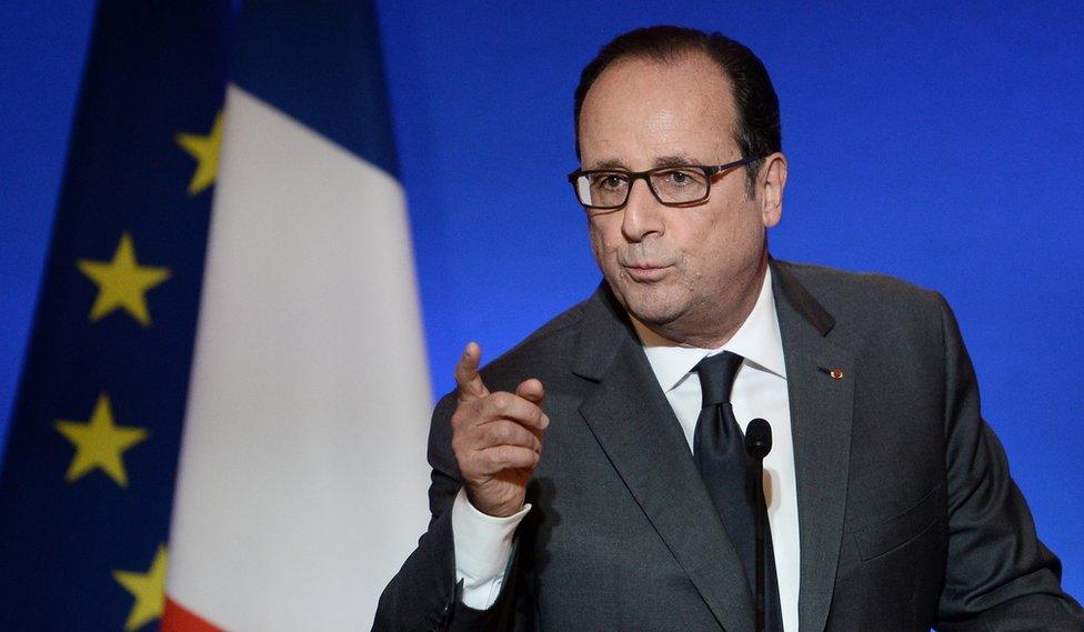 In this picture, French President Francois Hollande delivers a speech in Paris on 6 October, 2016