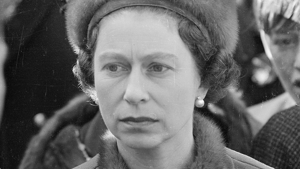 Queen during her visit to Aberfan, 1966