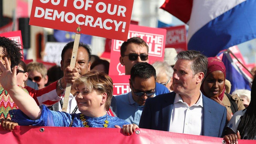 Shadow Foreign Secretary Emily Thornberry and Shadow Brexit Secretary Sir Keir Starmer