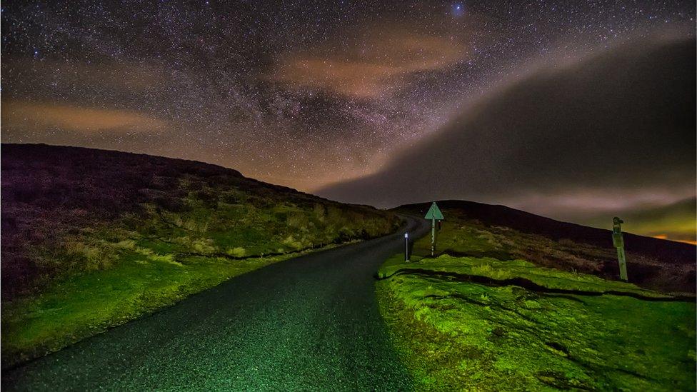 Stars are clearly seen over the Yorkshire Dales