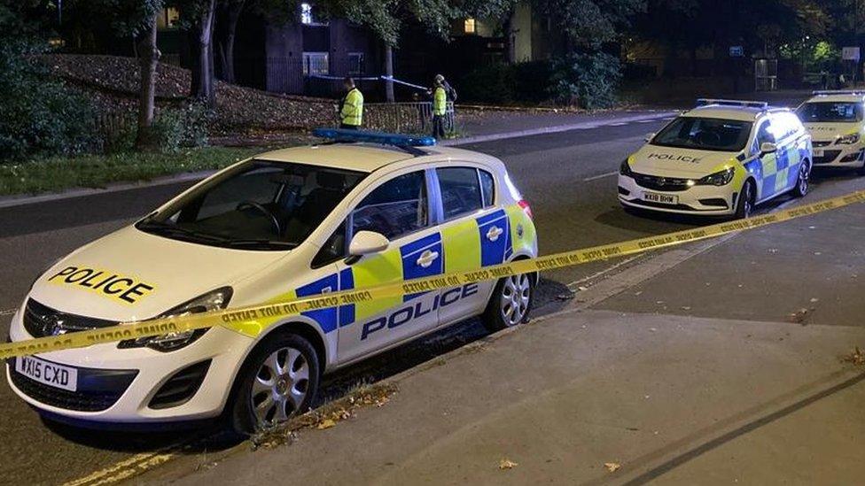 Police in Old Market area of Bristol