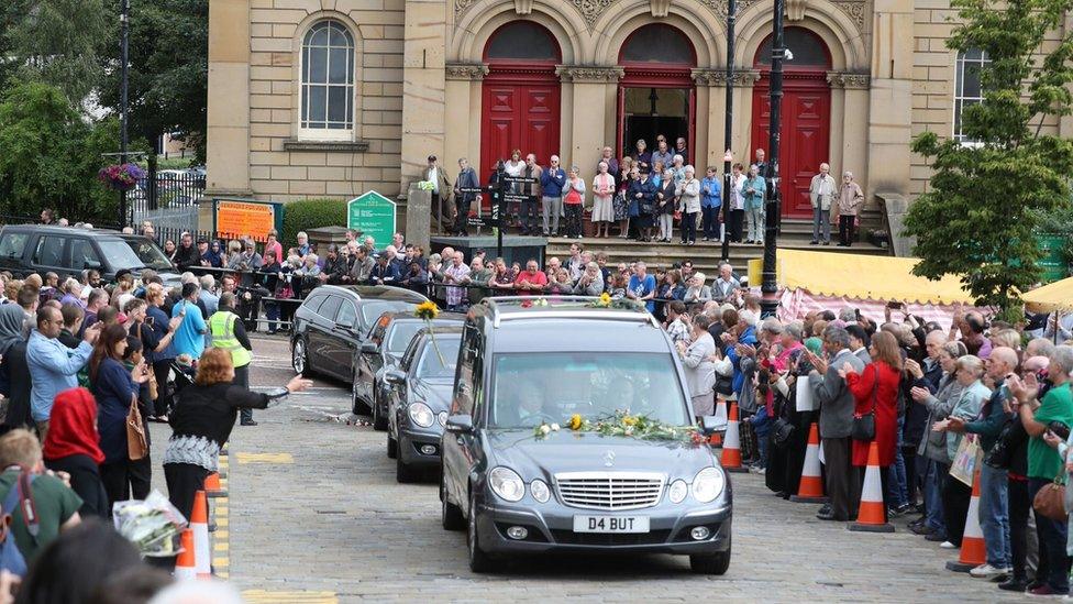 Funeral cortege in Batley
