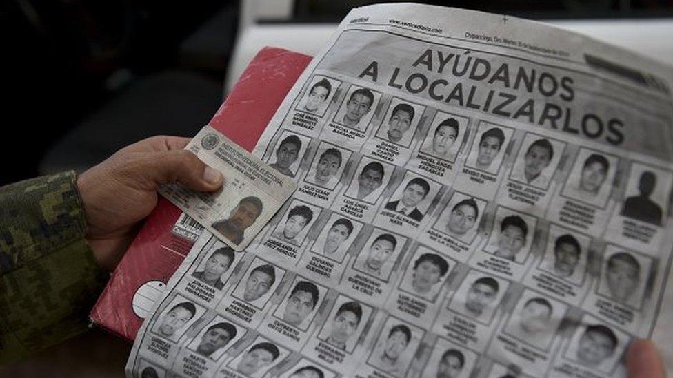 Mexican army soldiers conduct an inspection during a search operation for the missing students on 30 September, 2014