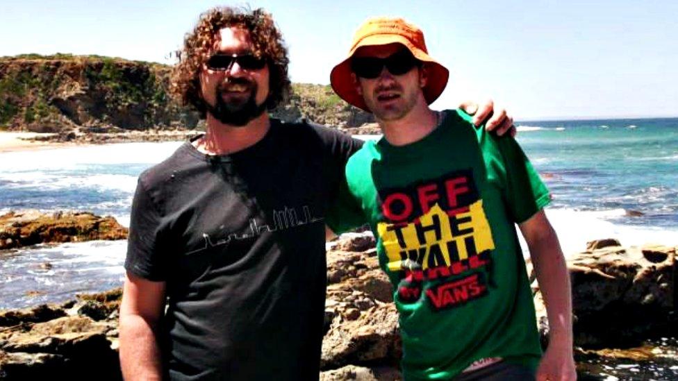 Luke Evison and his brother Neil in Australia