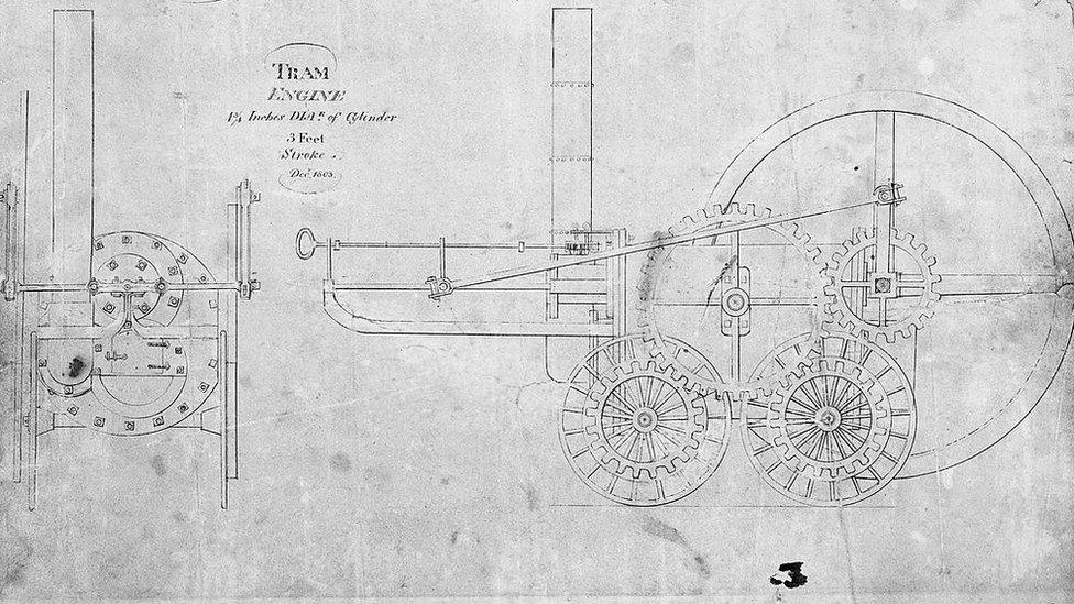 Trevithick's steam locomotive