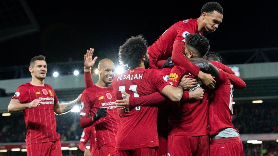 liverpool celebrate.