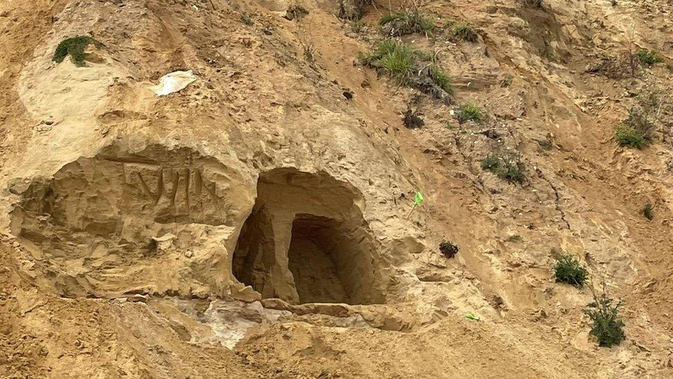 The cliffs at Hopton, Norfolk, where children had reportedly been digging