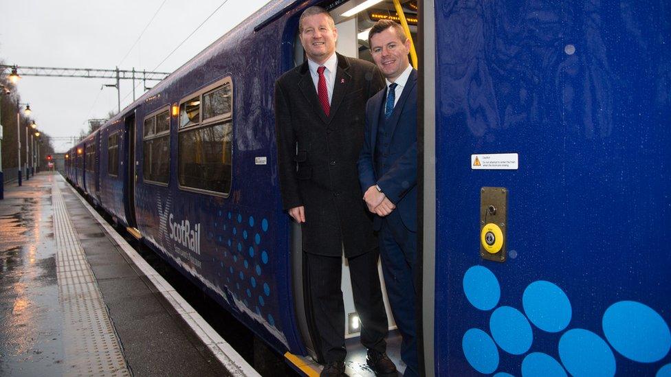 ScotRail Alliance managing director Phil Verster and Transport Minister Derek Mackay unveiled the improvement programme