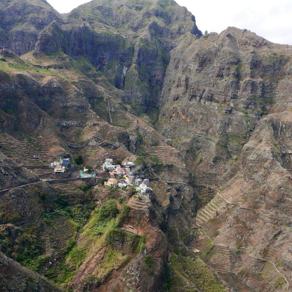 Terraced landscape in Sao Antao, Cape Verde.