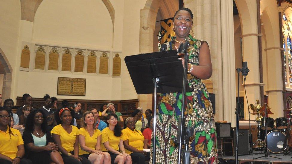 Dr Barbara Brown at the lectern addressing the audience