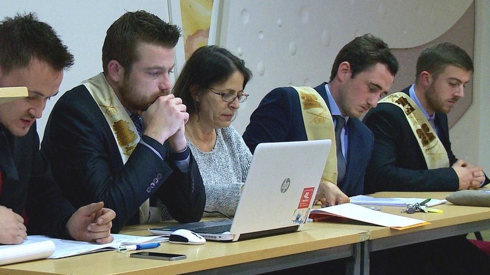 Compagnons studying in their Dijon hostel