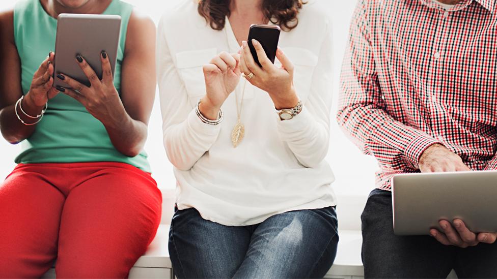 People using mobile devices