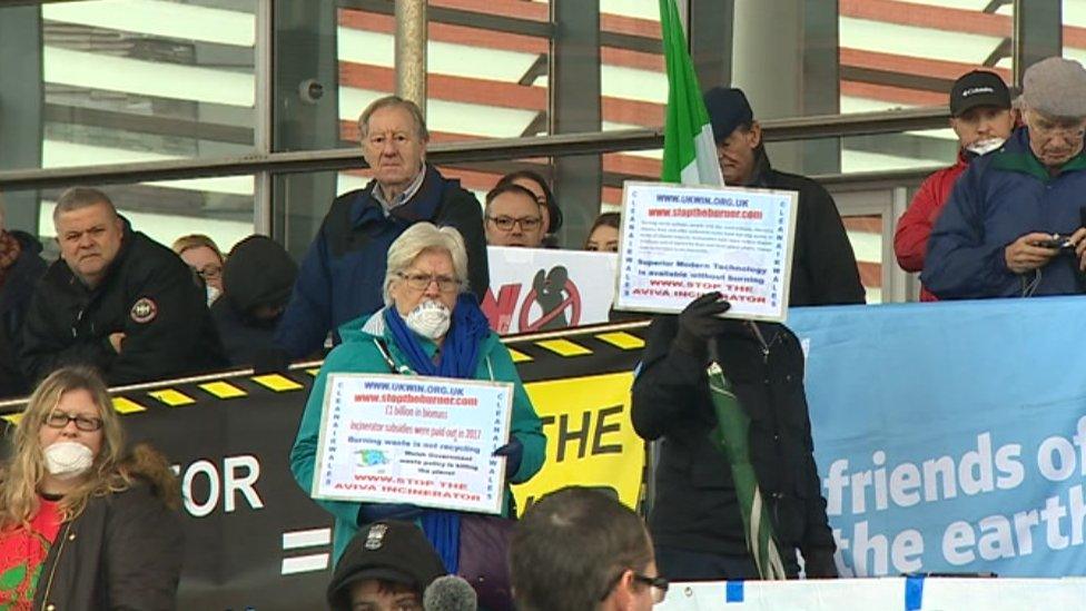 Protest outside Senedd