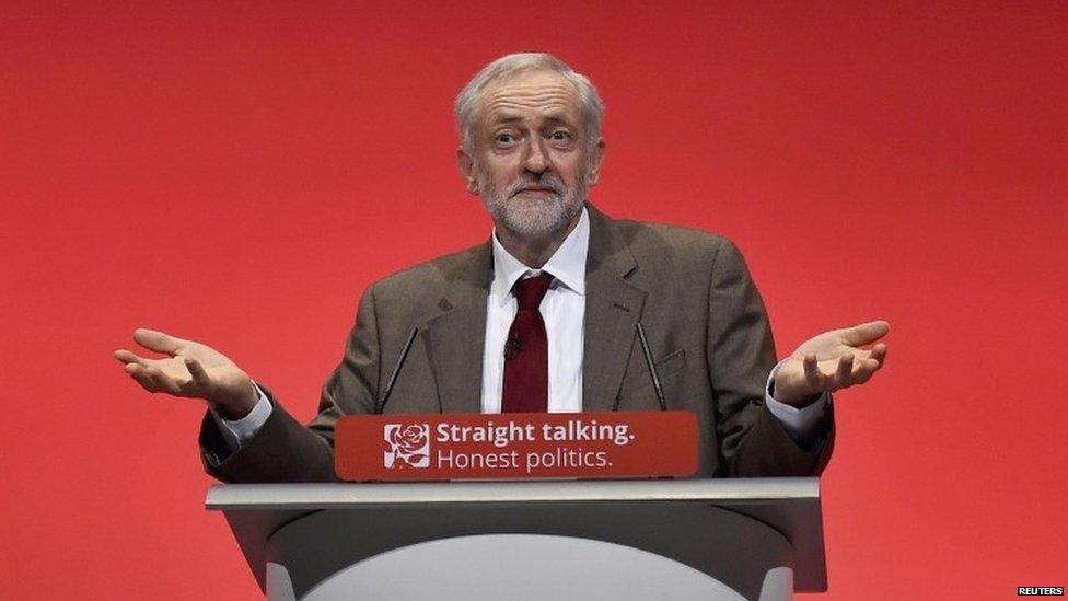 Jeremy Corbyn speaking to the Labour conference