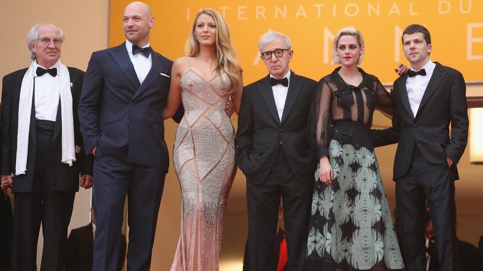 Stars of opening film Cafe Society joined director Woody Allen