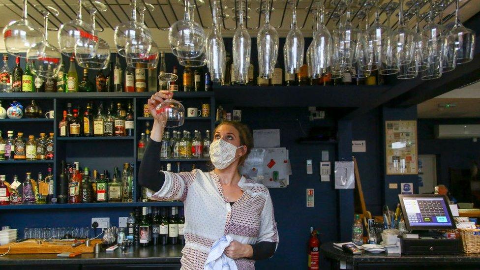 Woman in pub