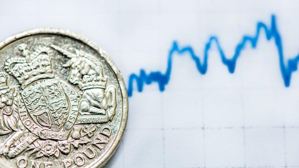 A pound coin with a graph