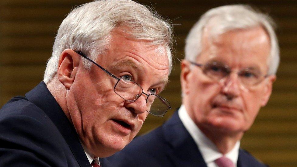 David Davis and Michel Barnier