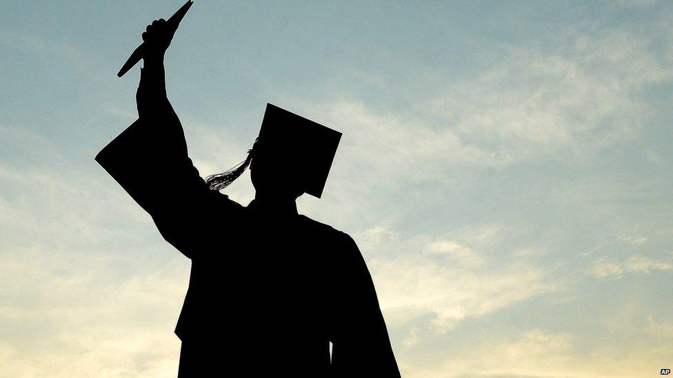 Silhouette of a graduate