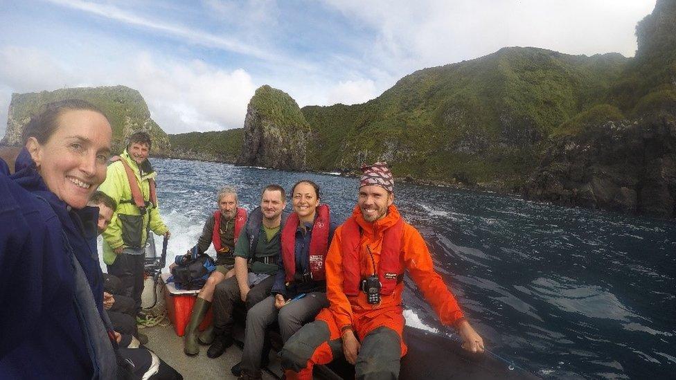 The RSPB team leaving Gough Island for Ascension Island