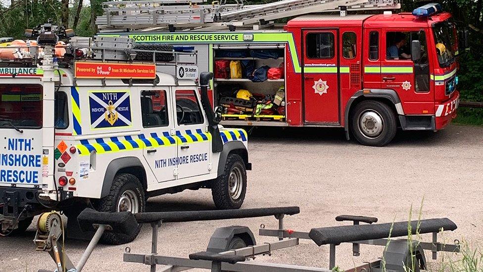 Emergency services at Loch Ken