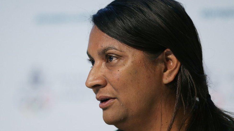 Senator Nova Peris speaks during the Australian Olympic Committee Annual General Meeting at Museum of Contemporary Art on 9 May 2015 in Sydney, Australia.