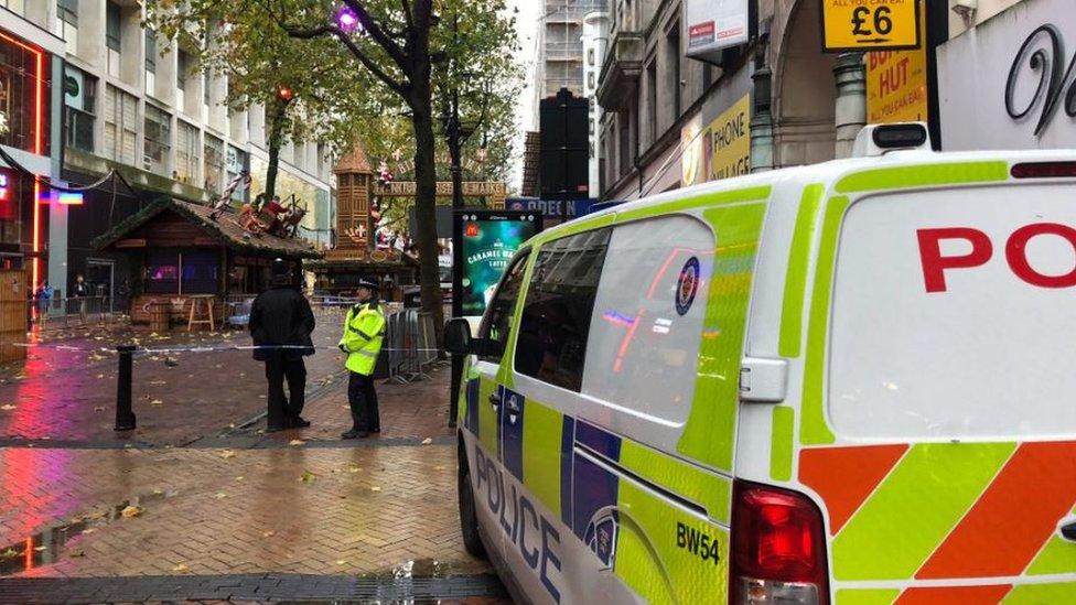 Police cordon on New St, Birmingham