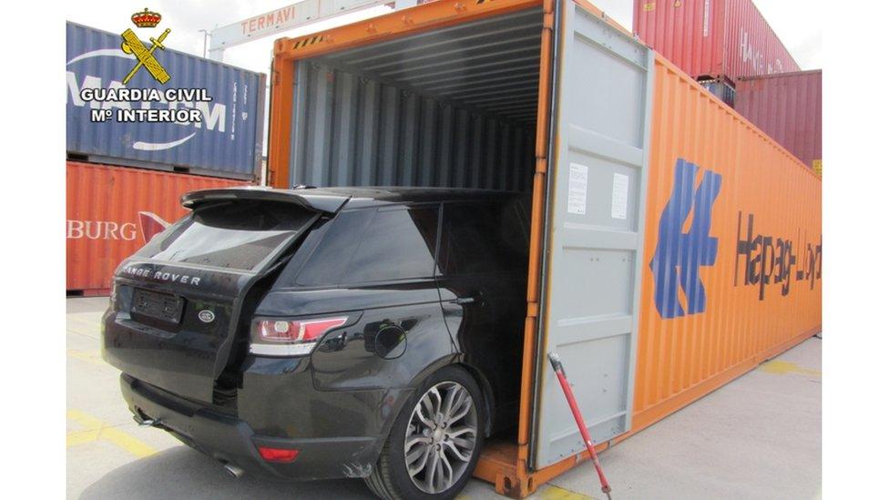 Cars were loaded into containers for export abroad