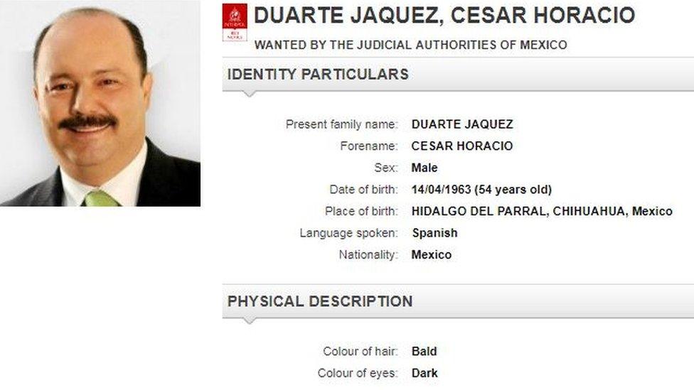 Red notice for César Duarte