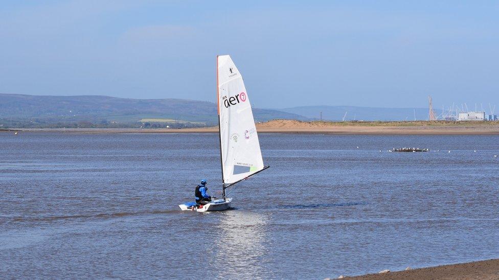 Mr Fowler setting off to sail about the island