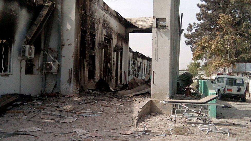 The damaged MSF hospital in Kunduz, pictured 10 days after the attack