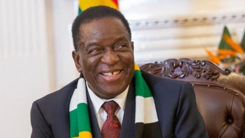 Zimbabwean President Emmerson Mnangagwa announces his new cabinet at the State House in Harare, Zimbabwe, 11 September 2023.