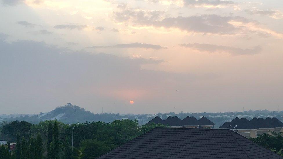 Abuja skyline at sunset