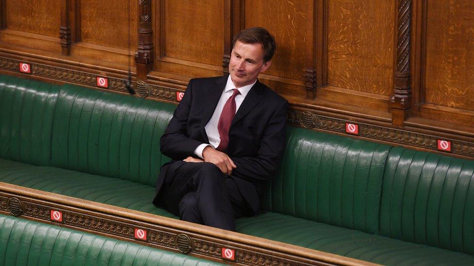 Jeremy Hunt sitting in the Commons