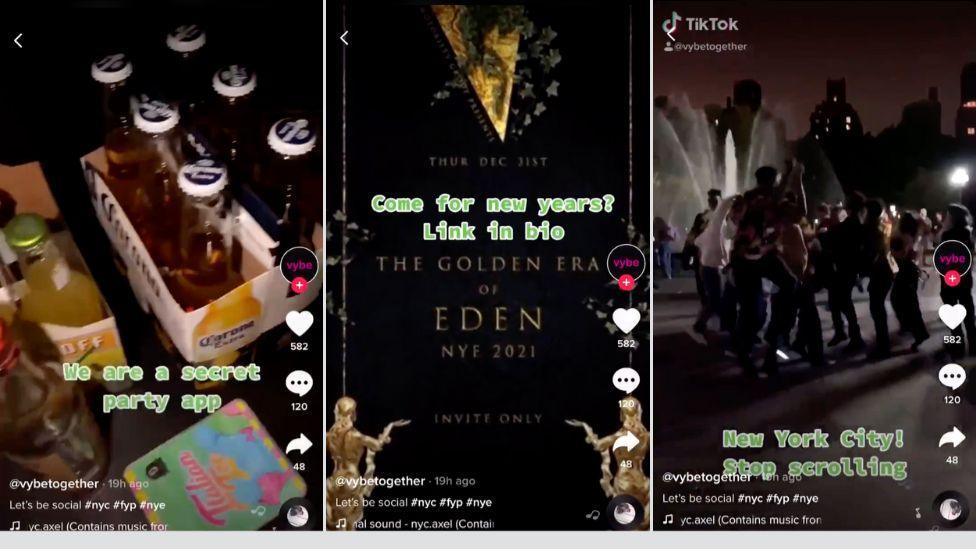 Screenshots of TikTok video