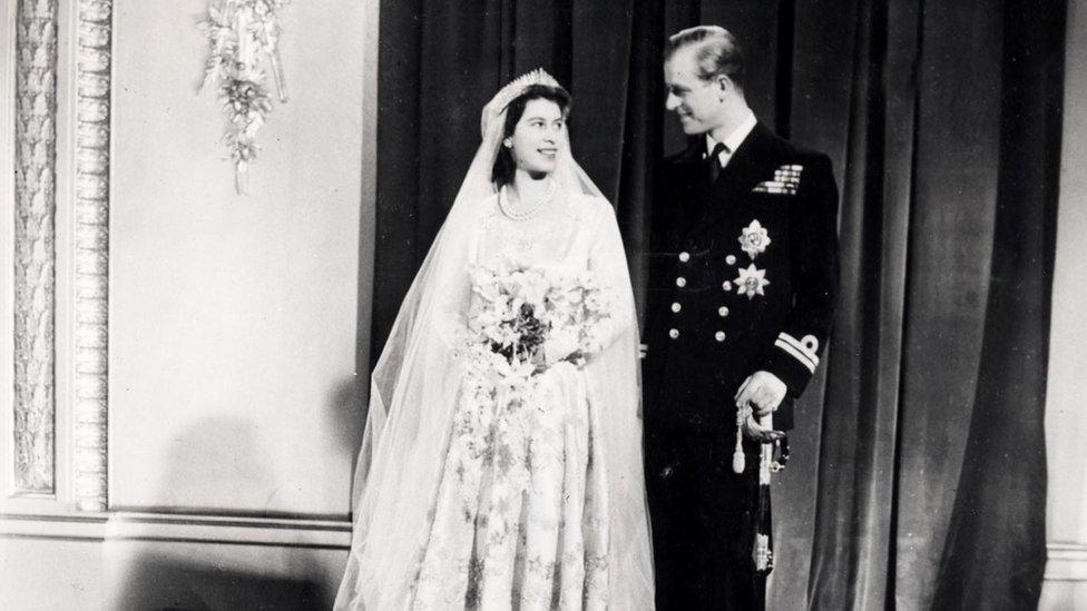 Princess Elizabeth (latterly Queen Elizabeth II) and Prince Philip, the Duke of Edinburgh, pose for their official wedding photo at Buckingham Palace, on November 20th 1947.