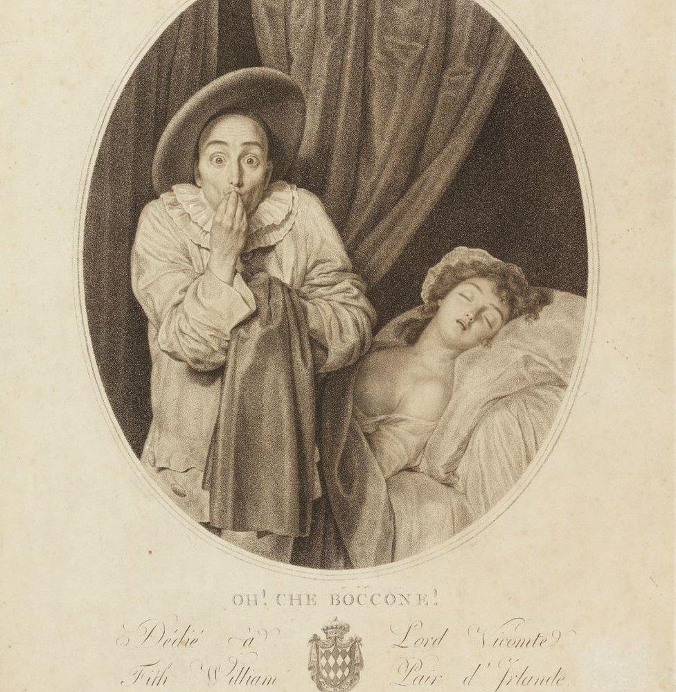 Print portraying Viscount Fitzwilliam and Zacharie