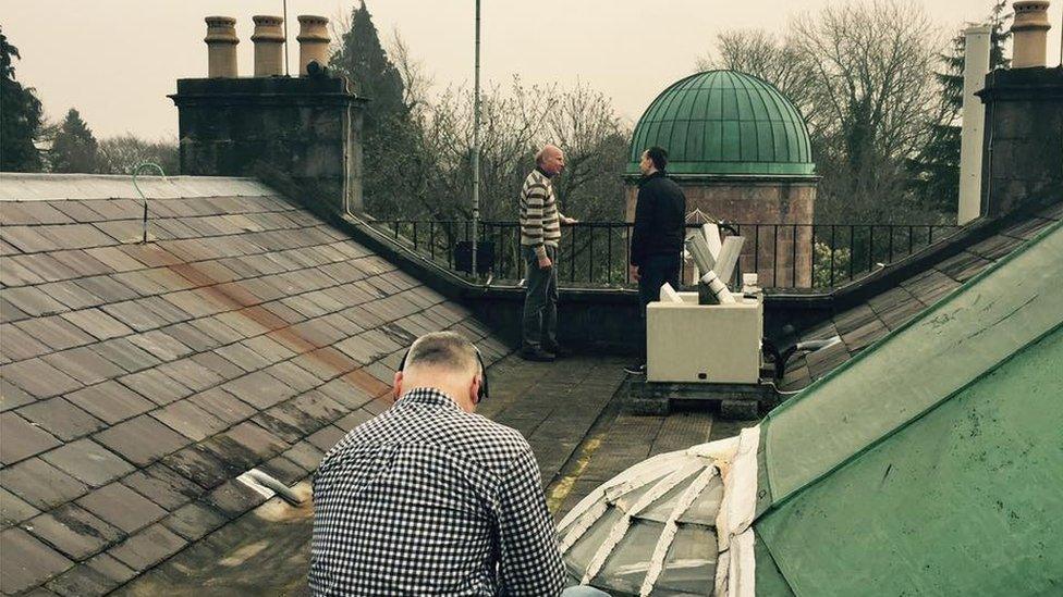 On the roof of the observatory