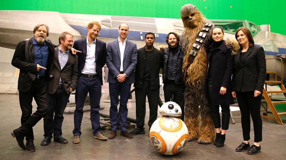 Princes Harry and William with John Boyega