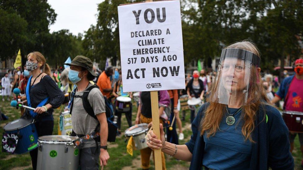 Extinction Rebellion protest outside Parliament