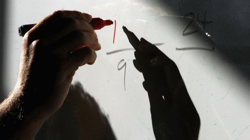 Teacher and white board