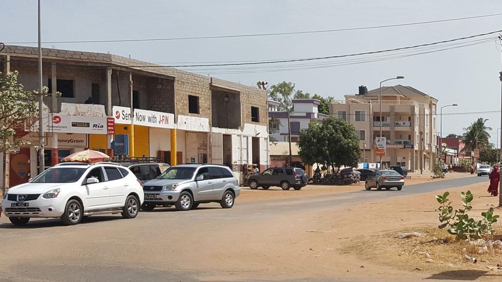 The street opposite Pipeline Mosque, off Kairaba Avenue in Banjul